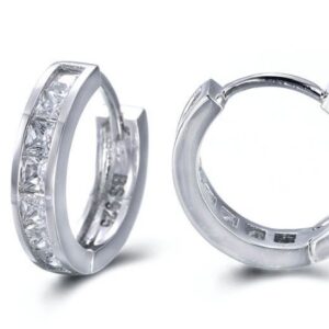 SE15578, Ladies' Moissanite Earring, S925, Rhodium Plated, White, 1.81g