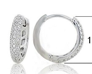SE04263, Ladies' Moissanite Earring, S925, Rhodium Plated, White, 2.85g