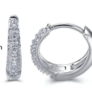 SE15593, Ladies' Moissanite Earring, S925, Rhodium Plated, White, 1.69g
