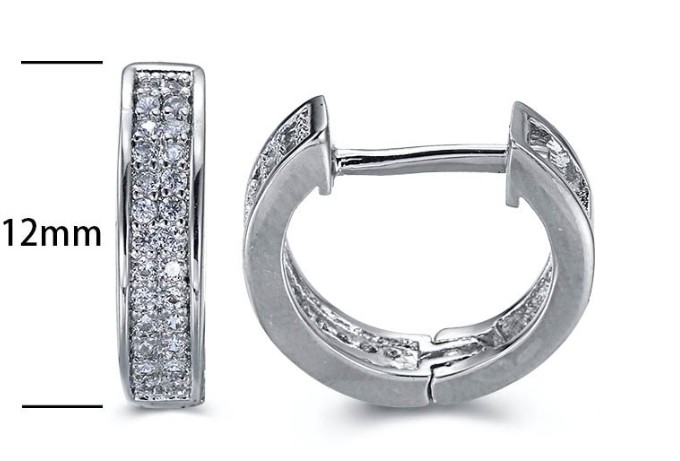 SE15523, Ladies' Moissanite Earring, S925, Rhodium Plated, White, 1.78g