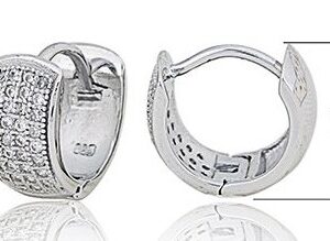 SE12588, Ladies' Moissanite Earring, S925, Rhodium Plated, White, 2.9g