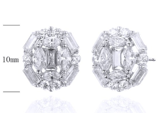 SE31260, Ladies' Moissanite Ring, S925, Rhodium Plated, White, 2.07g