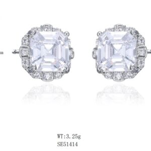 SE51414, Ladies' Moissanite Ring, S925, Rhodium Plated, White, 3.15g
