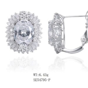 SE54795, Ladies' Moissanite Ring, S925, Rhodium Plated, White, 6.69g