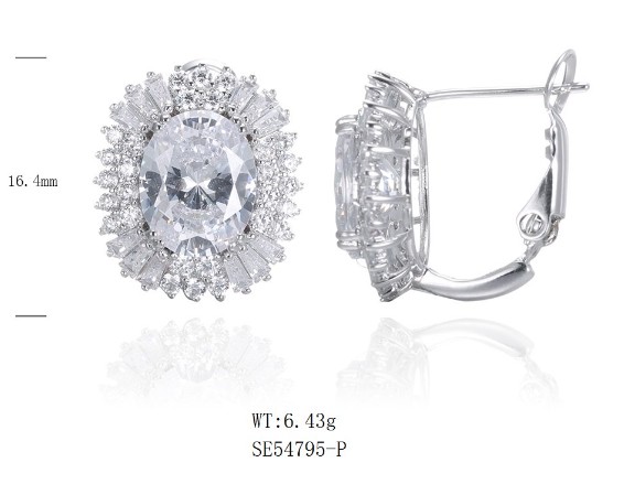 SE54795, Ladies' Moissanite Ring, S925, Rhodium Plated, White, 6.69g