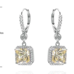 SE39391, Ladies' Moissanite Earring, S925, Rhodium Plated, White, 5.85g