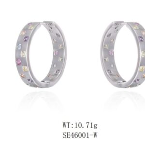 SE46001, Ladies' Moissanite Ring, S925, Rhodium Plated, White, 10.17g