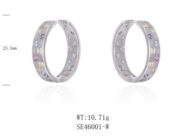 SE46001, Ladies' Moissanite Ring, S925, Rhodium Plated, White, 10.17g
