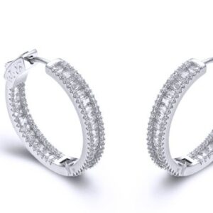 SE25753, Ladies' Moissanite Ring, S925, Rhodium Plated, White, 7.1g