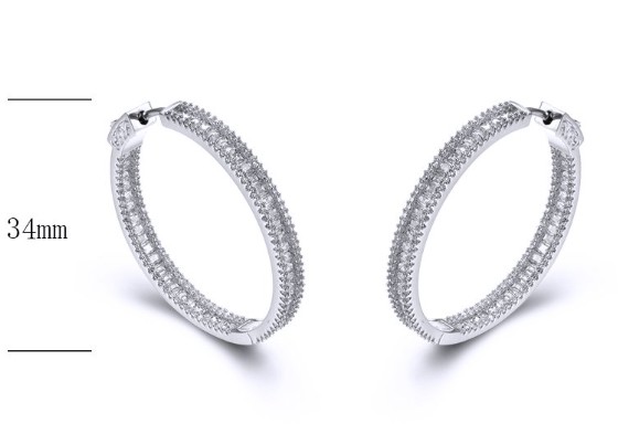 SE25755, Ladies' Moissanite Ring, S925, Rhodium Plated, White, 10.42g