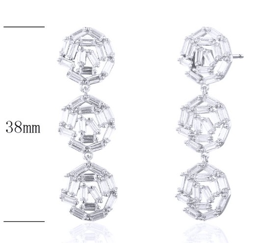 SE25210, Ladies' Moissanite Ring, S925, Rhodium Plated, White, 6.46g
