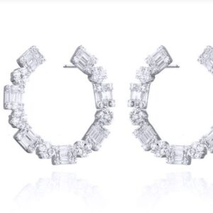 SE31489, Ladies' Moissanite Ring, S925, Rhodium Plated, White, 6.13g