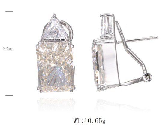 SE43234, Ladies' Moissanite Ring, S925, Rhodium Plated, White, 9.79g