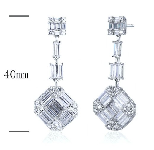 SE16892, Ladies' Moissanite Ring, S925, Rhodium Plated, White, 6.79g
