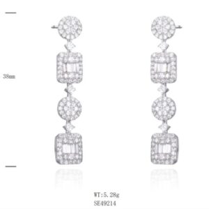 SE49214, Ladies' Moissanite Ring, S925, Rhodium Plated, White, 5.25g