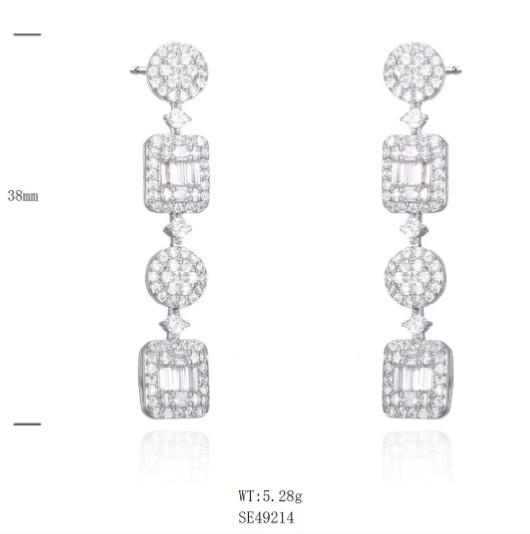 SE49214, Ladies' Moissanite Ring, S925, Rhodium Plated, White, 5.25g