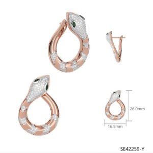 SE42259, Ladies' Moissanite Earring, S925, Rhodium Plated, White, 6.09g
