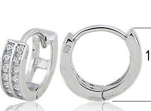 SE03613, Ladies' Moissanite Earring, S925, Rhodium Plated, White, 2.167g