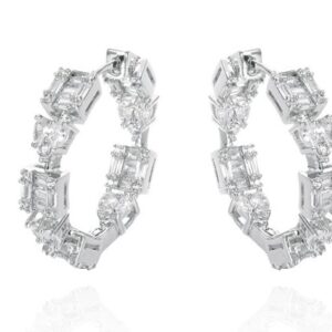 SE42386, Ladies' Moissanite Ring, S925, Rhodium Plated, White, 7.3g