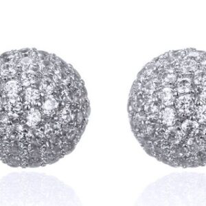 SE26595, Ladies' Moissanite Earring, S925, Rhodium Plated, White, 3.067g