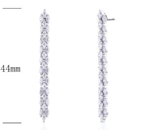 SE24176, Ladies' Moissanite Ring, S925, Rhodium Plated, White, 5.83g