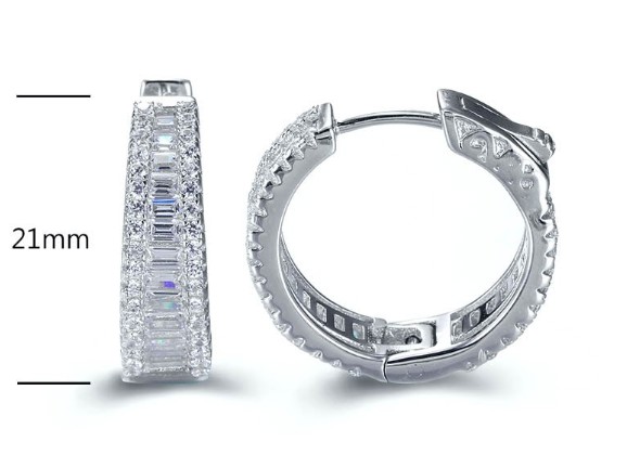 SE17352, Ladies' Moissanite Ring, S925, Rhodium Plated, White, 8.35g