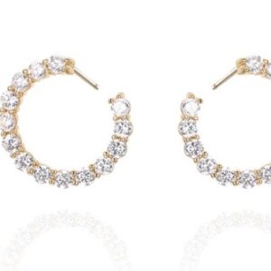 SE39435, Ladies' Moissanite Earring, S925, Rhodium Plated, White, 4.322g