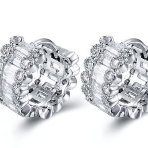 SE20050, Ladies' Moissanite Ring, S925, Rhodium Plated, White, 5.124g