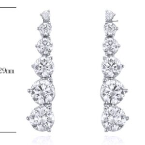 SE27645, Ladies' Moissanite Ring, S925, Rhodium Plated, White, 4.96g