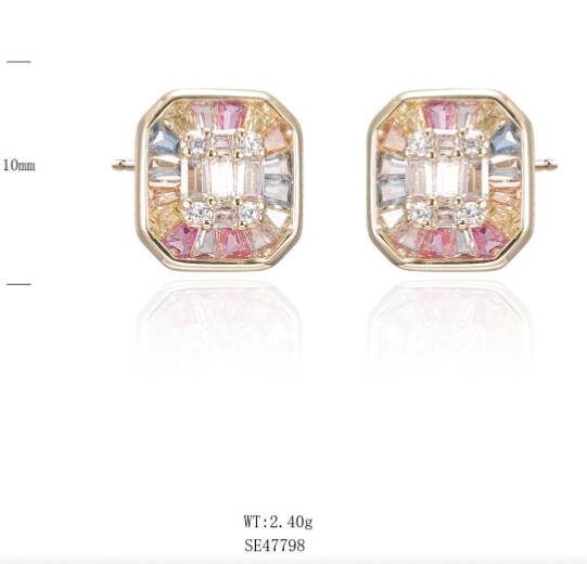 SE47798, Ladies' Moissanite Ring, S925, Rhodium Plated, White, 2.4g