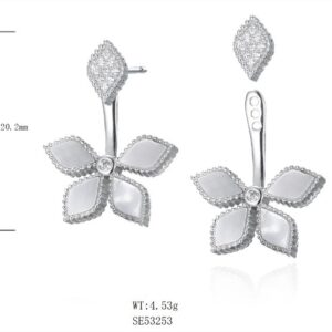 SE53253, Ladies' Moissanite Ring, S925, Rhodium Plated, White, 4.37g