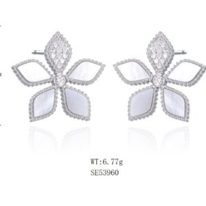 SE53960, Ladies' Moissanite Ring, S925, Rhodium Plated, White, 6.81g