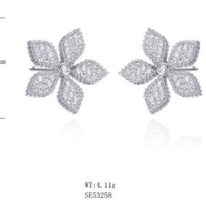 SE53258, Ladies' Moissanite Ring, S925, Rhodium Plated, White, 3.6g