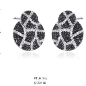 SE52416-C, Ladies' Moissanite Ring, S925, Rhodium + Black Rhodium Plated, Silver, 6.777g