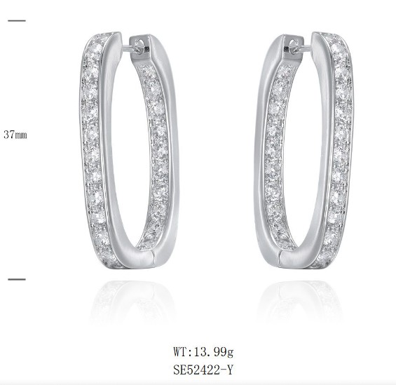 SE52422, Ladies' Moissanite Ring, S925, Rhodium Plated, White, 14.423g