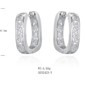 SE52423, Ladies' Moissanite Ring, S925, Rhodium Plated, White, 4.472g