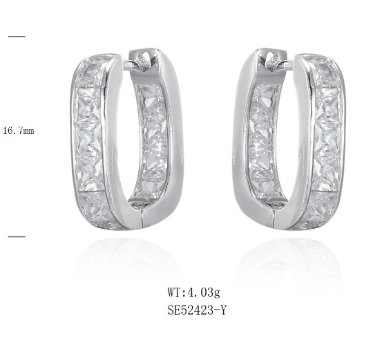 SE52423, Ladies' Moissanite Ring, S925, Rhodium Plated, White, 4.472g