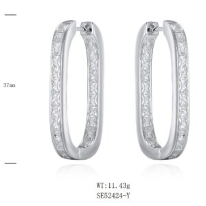 SE52424, Ladies' Moissanite Ring, S925, Rhodium Plated, White, 11.6g
