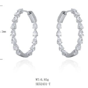 SE52431, Ladies' Moissanite Ring, S925, Rhodium Plated, White, 7.163g