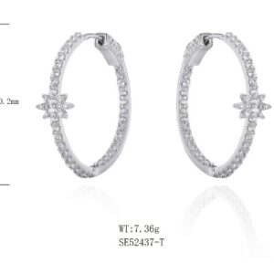 SE52437, Ladies' Moissanite Ring, S925, Rhodium Plated, White, 6.773g
