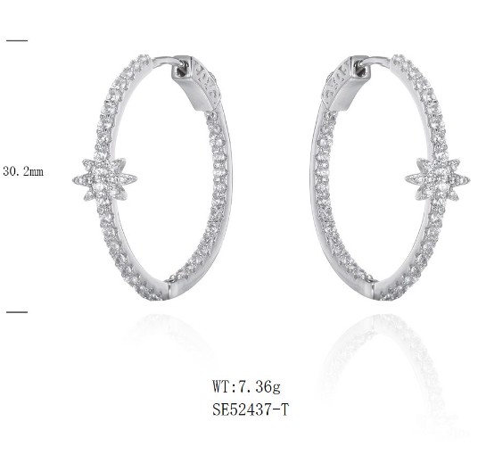 SE52437, Ladies' Moissanite Ring, S925, Rhodium Plated, White, 6.773g