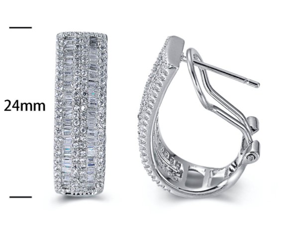 SE13808, Ladies' Moissanite Ring, S925, Rhodium Plated, White, 7.2g