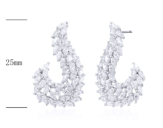SE22683, Ladies' Moissanite Ring, S925, Rhodium Plated, White, 4.825g