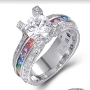 SJ51526, Ladies' Moissanite Ring, S925, Rhodium Plated, White, 6.82g