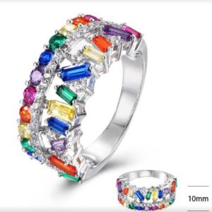 SJ41007, Ladies' Moissanite Ring, S925, Rhodium Plated, White, 4.58g