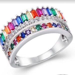SJ41005, Ladies' Moissanite Ring, S925, Rhodium Plated, White, 3.88g