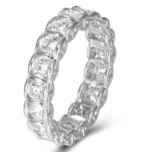 SJ50722, Ladies' Moissanite Ring, S925, Rhodium Plated, White, 3.61g