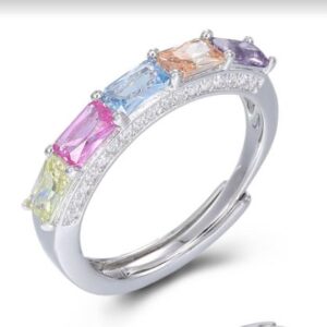 SJ51161, Ladies' Moissanite Ring, S925, Rhodium Plated, White, 2.53g