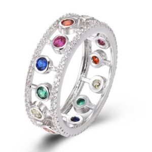 SJ44234, Ladies' Moissanite Ring, S925, Rhodium Plated, White, 3.58g