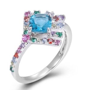SJ45691, Ladies' Moissanite Ring, S925, Rhodium Plated, White, 2.98g